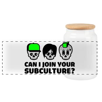 subculture - Panoramic Cookie Jar with Wooden Lid - white - Front