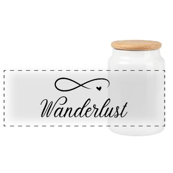 Envie de voyager = Envie de voyager - Boîte à biscuits avec couvercle en bois - blanc - Devant