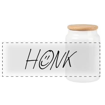 Der original HONK - Panorama Keksdose mit Holzdeckel - Weiß - Vorne