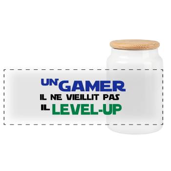UN GAMER NE VIEILLIT PAS - Boîte à biscuits avec couvercle en bois - blanc - Devant