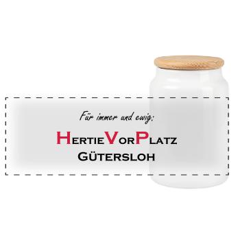Gütersloh HVP - Panoramic Cookie Jar with Wooden Lid - white - Front
