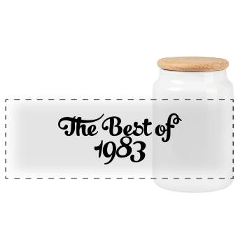 Geburtstag - Birthday - the best of 1983 (de) - Panorama Keksdose mit Holzdeckel - Weiß - Vorne