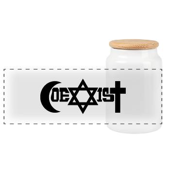 coexist - Panorama Keksdose mit Holzdeckel - Weiß - Vorne