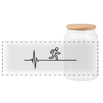 coureur - Boîte à biscuits avec couvercle en bois - blanc - Devant