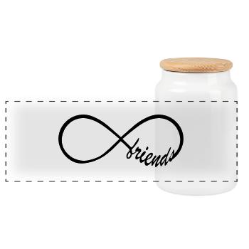 Friends Infinity Swag - Panorama Keksdose mit Holzdeckel - Weiß - Vorne