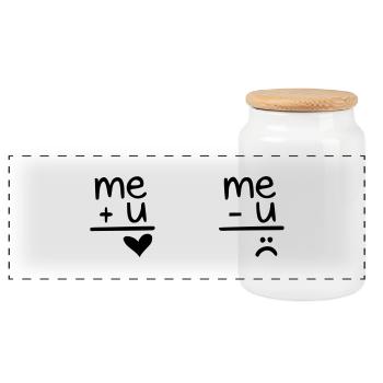 amour humour - Boîte à biscuits avec couvercle en bois - blanc - Devant