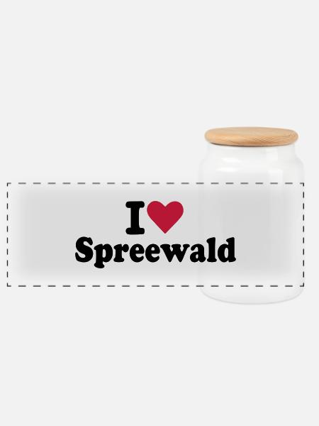 Spreewald - Panorama Keksdose mit Holzdeckel - Weiß
