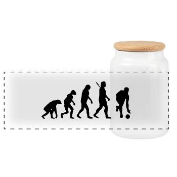 Evolution Kegeln - Panorama Keksdose mit Holzdeckel - Weiß - Vorne