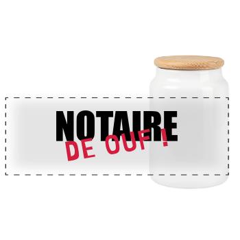 Notary Notar Notare Notaire Justice Law Loi - Panoramic Cookie Jar with Wooden Lid - white - Front