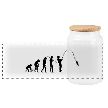 fishing_evolution_001 - Panorama Keksdose mit Holzdeckel - Weiß - Vorne