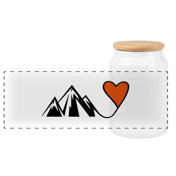 mountain heart - Panorama Keksdose mit Holzdeckel - Weiß - Vorne