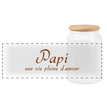 PAPI PAPA GRAND PERE HUMOUR PAPY BLAGUE 4 - Boîte à biscuits avec couvercle en bois - blanc - Devant