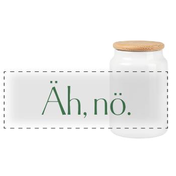 Euh, non. Euh non. Tout simplement non. Rien. Non. - Boîte à biscuits avec couvercle en bois - blanc - Devant