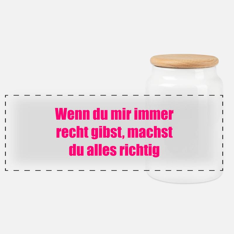 lustiger Spruch - Panorama Keksdose mit Holzdeckel - Weiß