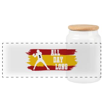 All Day Long ES - Panoramic Cookie Jar with Wooden Lid - white - Front