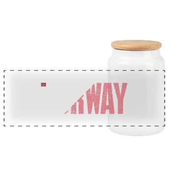 Bannière nordique Nordway Bold - Boîte à biscuits avec couvercle en bois - blanc - Devant