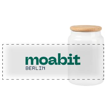 Moabit Berlin Beau design simple - Boîte à biscuits avec couvercle en bois - blanc - Devant