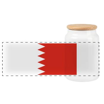 Bahrain - Panoramic Cookie Jar with Wooden Lid - white - Front