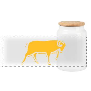 A Running Ram - Boîte à biscuits avec couvercle en bois - blanc - Devant