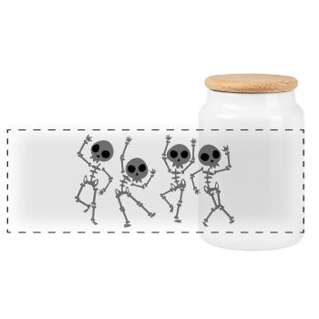 Dead Party - Halloween - Panoramic Cookie Jar with Wooden Lid - white - Front