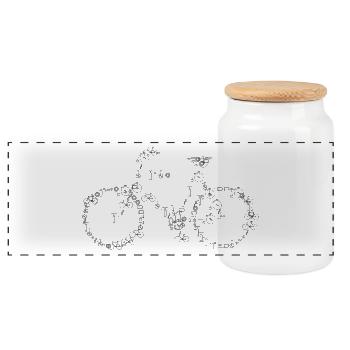 bicycle mountain bike cyclist mountain bike - Panoramic Cookie Jar with Wooden Lid - white - Front