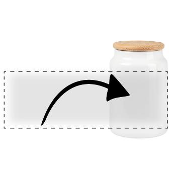 arrow - Panoramic Cookie Jar with Wooden Lid - white - Front