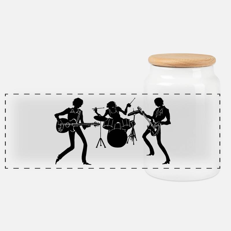 Band - Panorama Keksdose mit Holzdeckel - Weiß