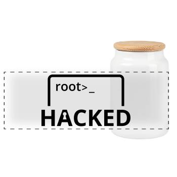 Hacked Hacker Informatiker Computer Programmierer - Panorama Keksdose mit Holzdeckel - Weiß - Vorne