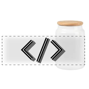 Retro Bracket's - Full Stack Developer HTML XML - Panorama Keksdose mit Holzdeckel - Weiß - Vorne