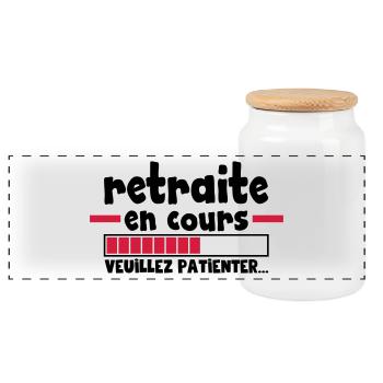 retraite en cours,retraitée,retraité,vintage - Boîte à biscuits avec couvercle en bois - blanc - Devant