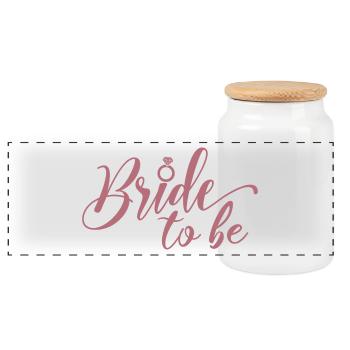 Bachelorette Party Bride To Be Gift For Women - Panoramic Cookie Jar with Wooden Lid - white - Front