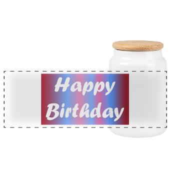 ALLES GUTE ZUM GEBURTSTAG. ALLES GUTE ZUM GEBURTSTAG. JAHRESTAG. - Panorama Keksdose mit Holzdeckel - Weiß - Vorne