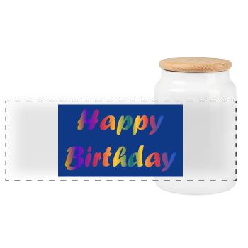 ALLES GUTE ZUM GEBURTSTAG. ALLES GUTE ZUM GEBURTSTAG. JAHRESTAG. - Panorama Keksdose mit Holzdeckel - Weiß - Vorne