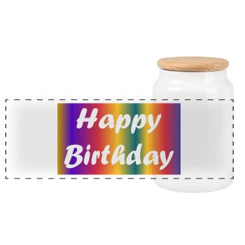 ALLES GUTE ZUM GEBURTSTAG!. ALLES GUTE ZUM GEBURTSTAG!. JAHRESTAG. - Panorama Keksdose mit Holzdeckel - Weiß - Vorne