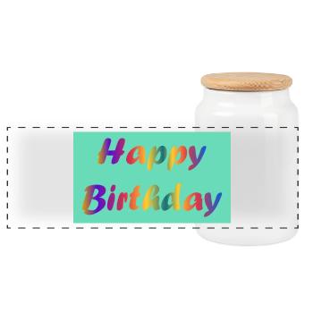 ALLES GUTE ZUM GEBURTSTAG!. ALLES GUTE ZUM GEBURTSTAG!. JAHRESTAG. - Panorama Keksdose mit Holzdeckel - Weiß - Vorne