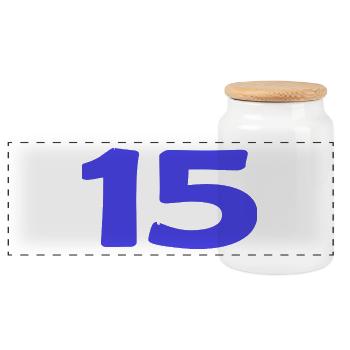 15. 15 YEARS. 15th ANNIVERSARY. 15 YEAR ANNIVERSARY. - Panoramic Cookie Jar with Wooden Lid - white - Front