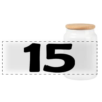 15. 15 YEARS. 15th ANNIVERSARY. 15 YEAR ANNIVERSARY. - Panoramic Cookie Jar with Wooden Lid - white - Front