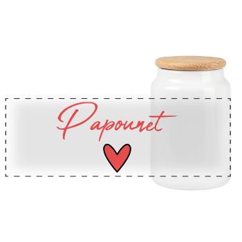 PAPOUNET. DAD. FATHER'S DAY. HAPPY FATHER'S DAY - Panoramic Cookie Jar with Wooden Lid - white - Front
