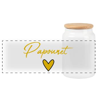 PAPOUNET. DAD. FATHER'S DAY. HAPPY FATHER'S DAY - Panoramic Cookie Jar with Wooden Lid - white - Front