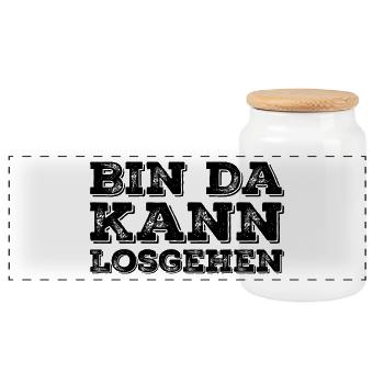 C’est drôle de dire que je suis prêt à partir - Boîte à biscuits avec couvercle en bois - blanc - Devant