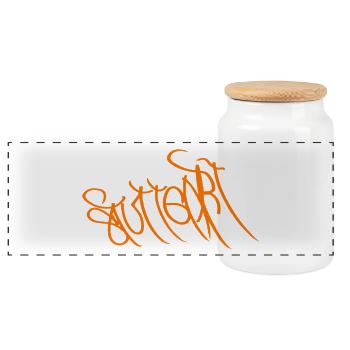 Stuttgart Street Art Souvenir - Panoramic Cookie Jar with Wooden Lid - white - Front
