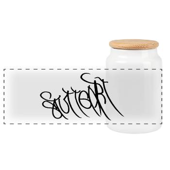 Stuttgart Streetart Cap Souvenir - Panorama Keksdose mit Holzdeckel - Weiß - Vorne