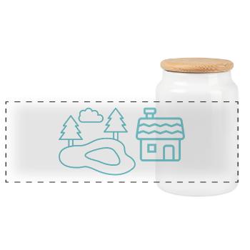 Waldsee-Häuschen Silhouetten - Boîte à biscuits avec couvercle en bois - blanc - Devant