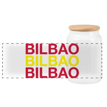 BILBAO Espagne España Espagnol Drapeau espagnol - Boîte à biscuits avec couvercle en bois - blanc - Devant