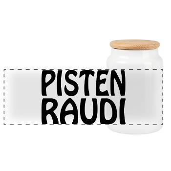 Pistenraudi - Boîte à biscuits avec couvercle en bois - blanc - Devant