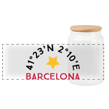 Barcelone - Boîte à biscuits avec couvercle en bois - blanc - Devant