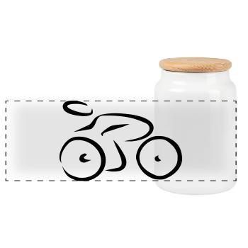 6254398 115307606 vélo - Boîte à biscuits avec couvercle en bois - blanc - Devant