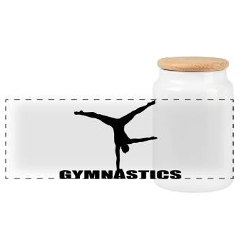 Gymnastics - Panorama Keksdose mit Holzdeckel - Weiß - Vorne