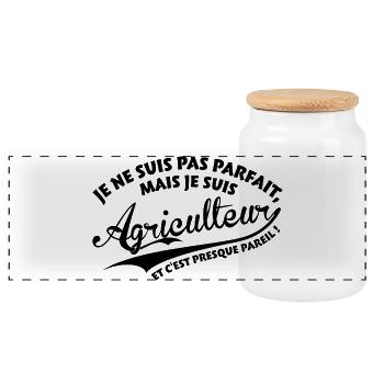 Parfait Agriculteur - Boîte à biscuits avec couvercle en bois - blanc - Devant