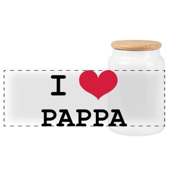 I Love Pappa - Boîte à biscuits avec couvercle en bois - blanc - Devant